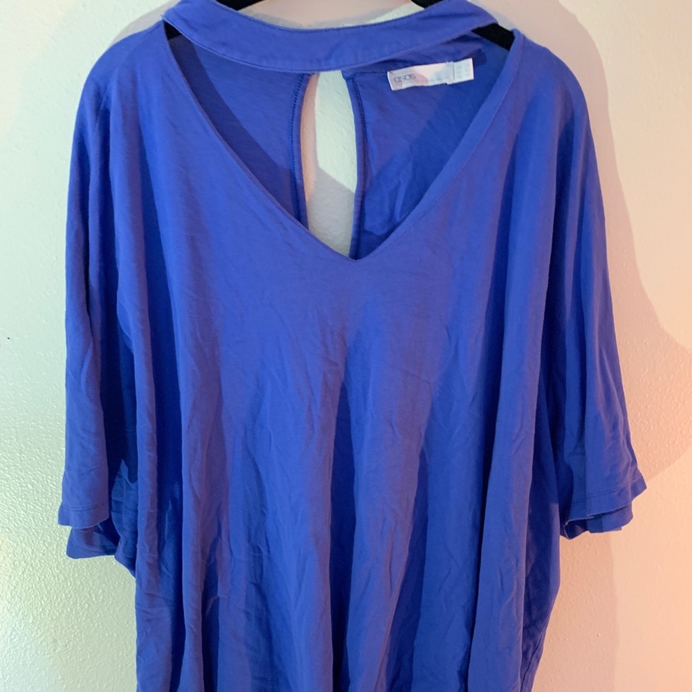 ASOS Ouvre royal blue choker neck oversized tee